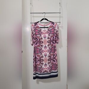 Eliza J Pink Shift Dress Elbow Sleeves